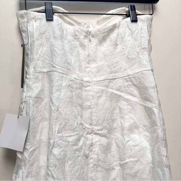 Lulus From this Day White Floral Jacquard Strapless Midi Dress Size Small - Picture 5 of 13